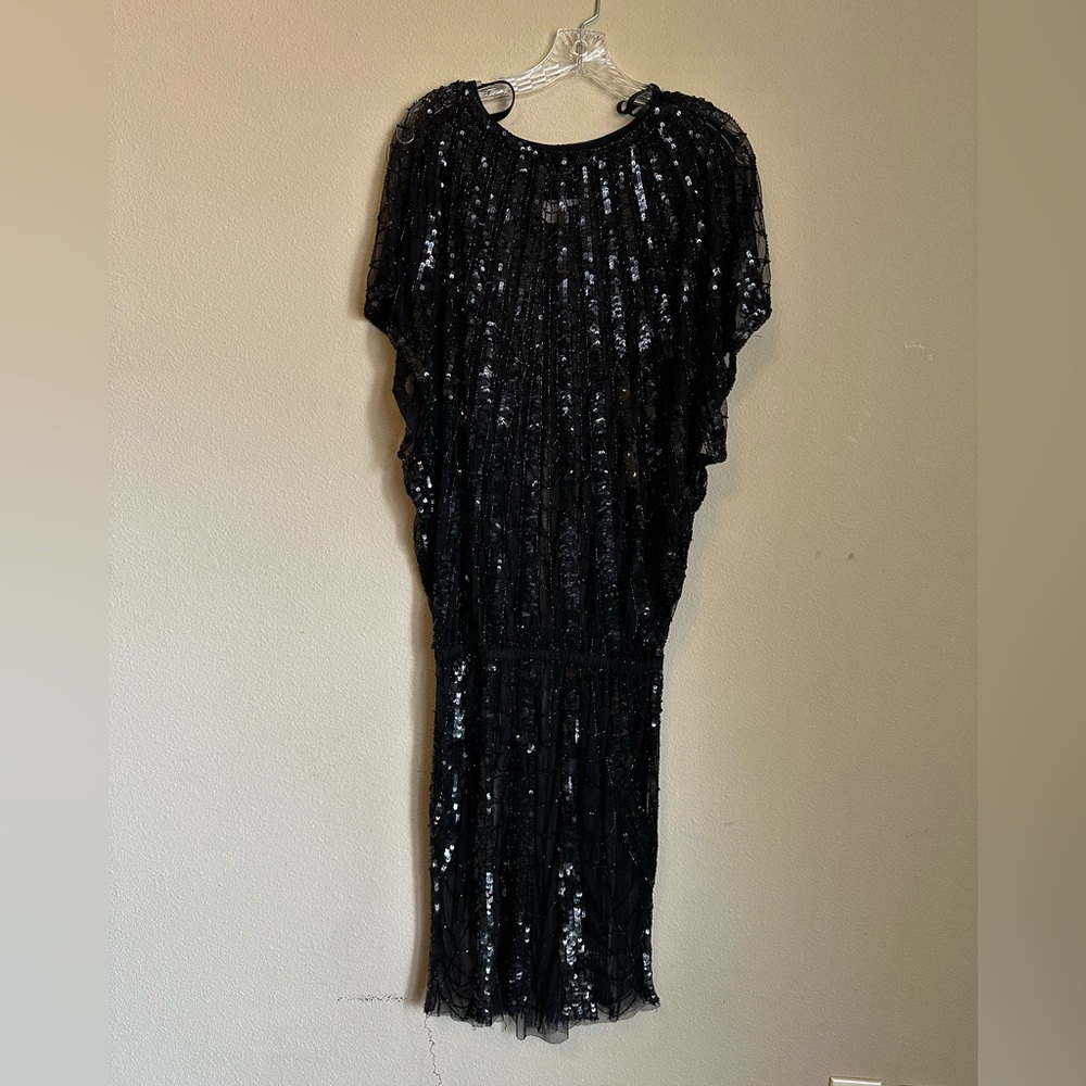 MacDuggal Beaded Sheer Dress